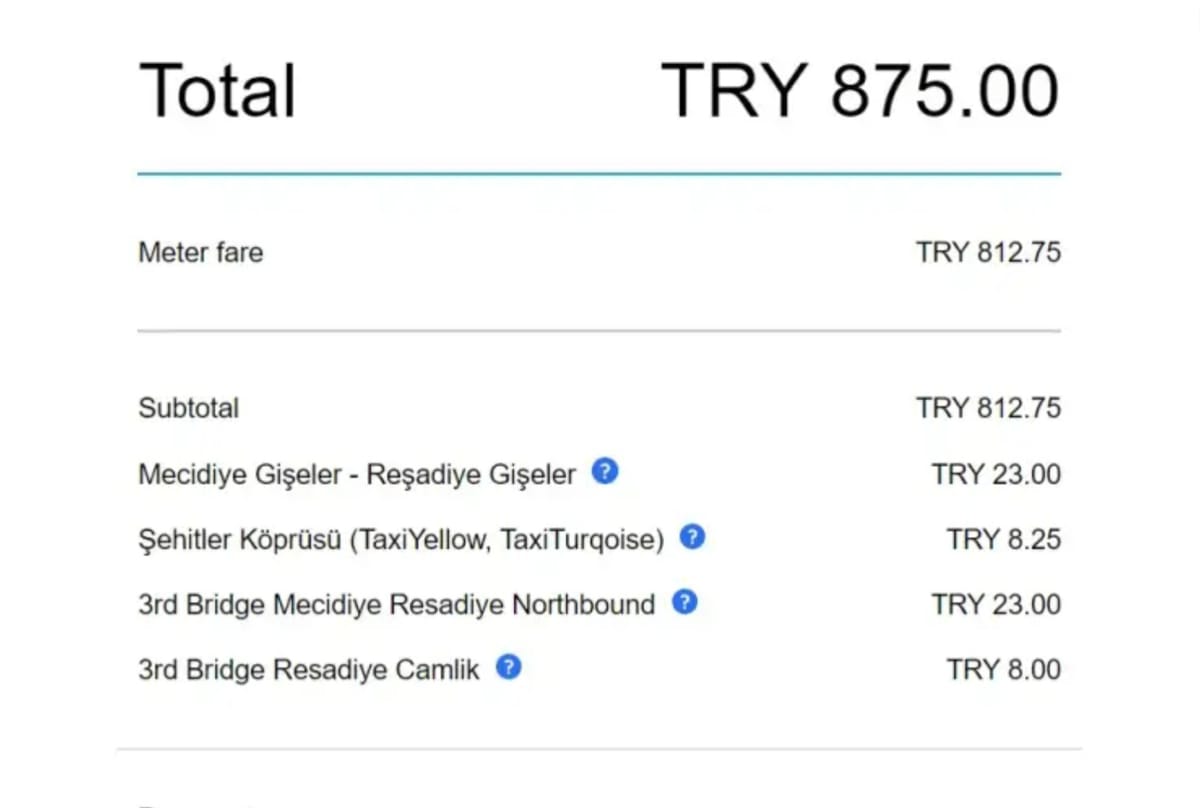 Cost of Uber Taxi From Istanbul Saw Airport to City Center