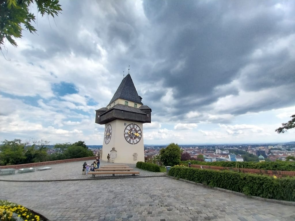 A Walk Up to the Clock Tower in Graz and a 175-meter Slide Back Down